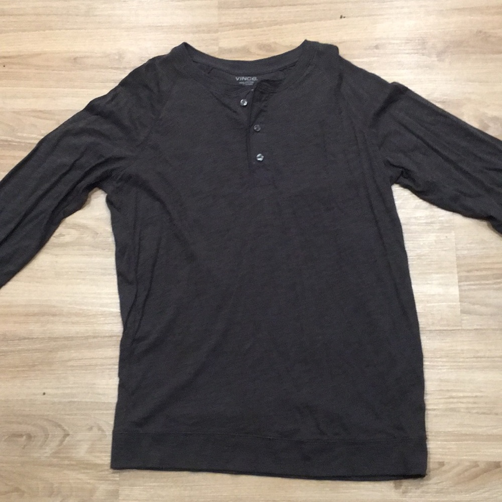 Vince long sleeve charcoal henley